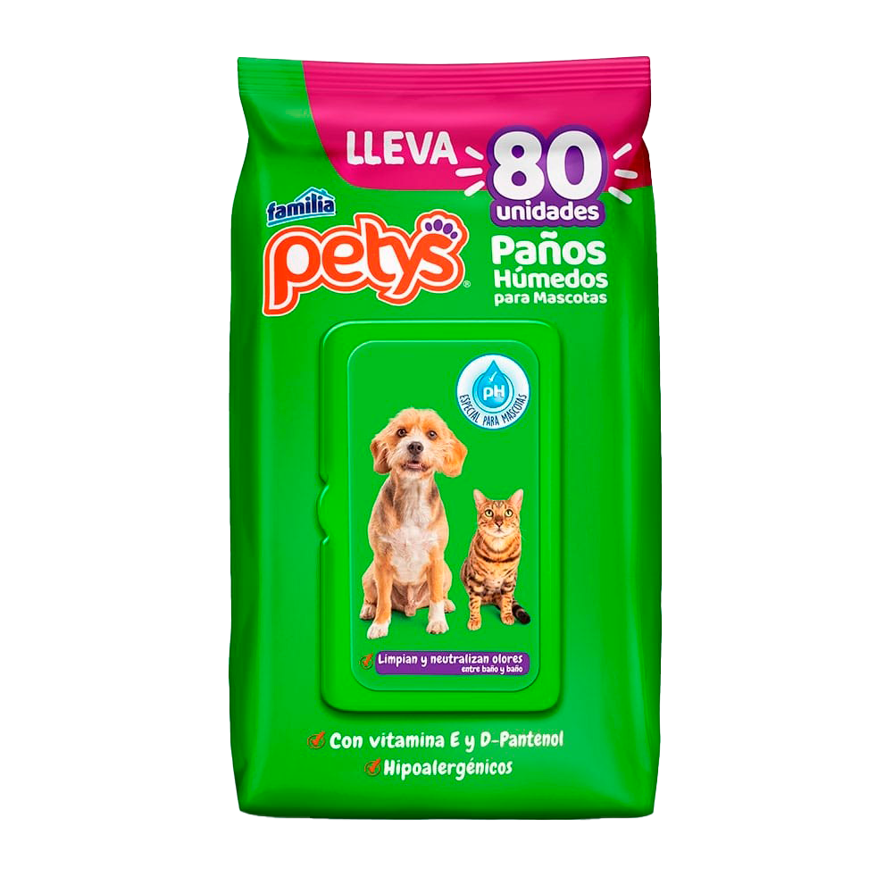 PAÑOS HUMEDOS PETYS ANTIBACTERIAL X 40