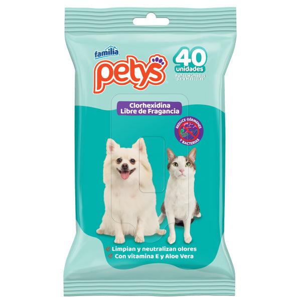 PAÑOS HUMEDOS PETYS ANTIBACTERIAL X 40