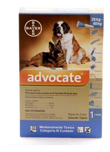 ADVOCATE PERROS DE 25 A 40 KG