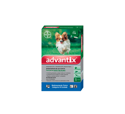 ADVANTIX PERROS HASTA 4Kg - 0,4ML